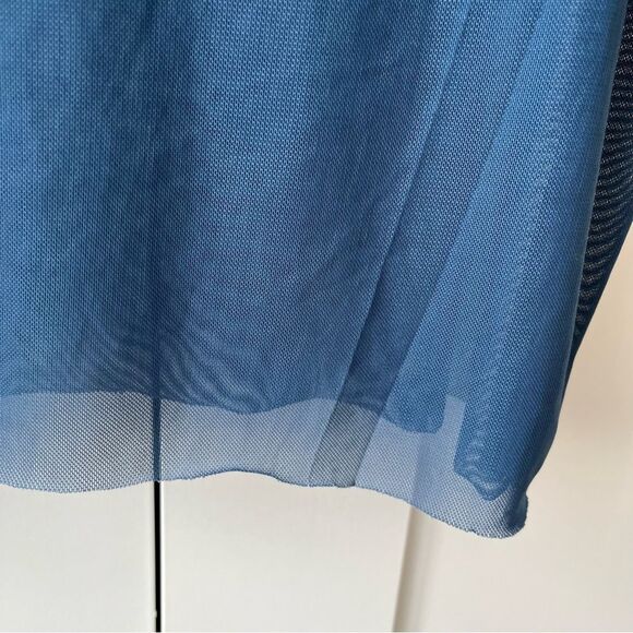 Agnes & Dora Blue Mesh Oversize Stretch T-Shirt Top small NWT - Picture 6 of 13